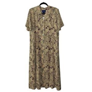 Charter Club vintage 90s lined floral cottagecore button down maxi‎ dress